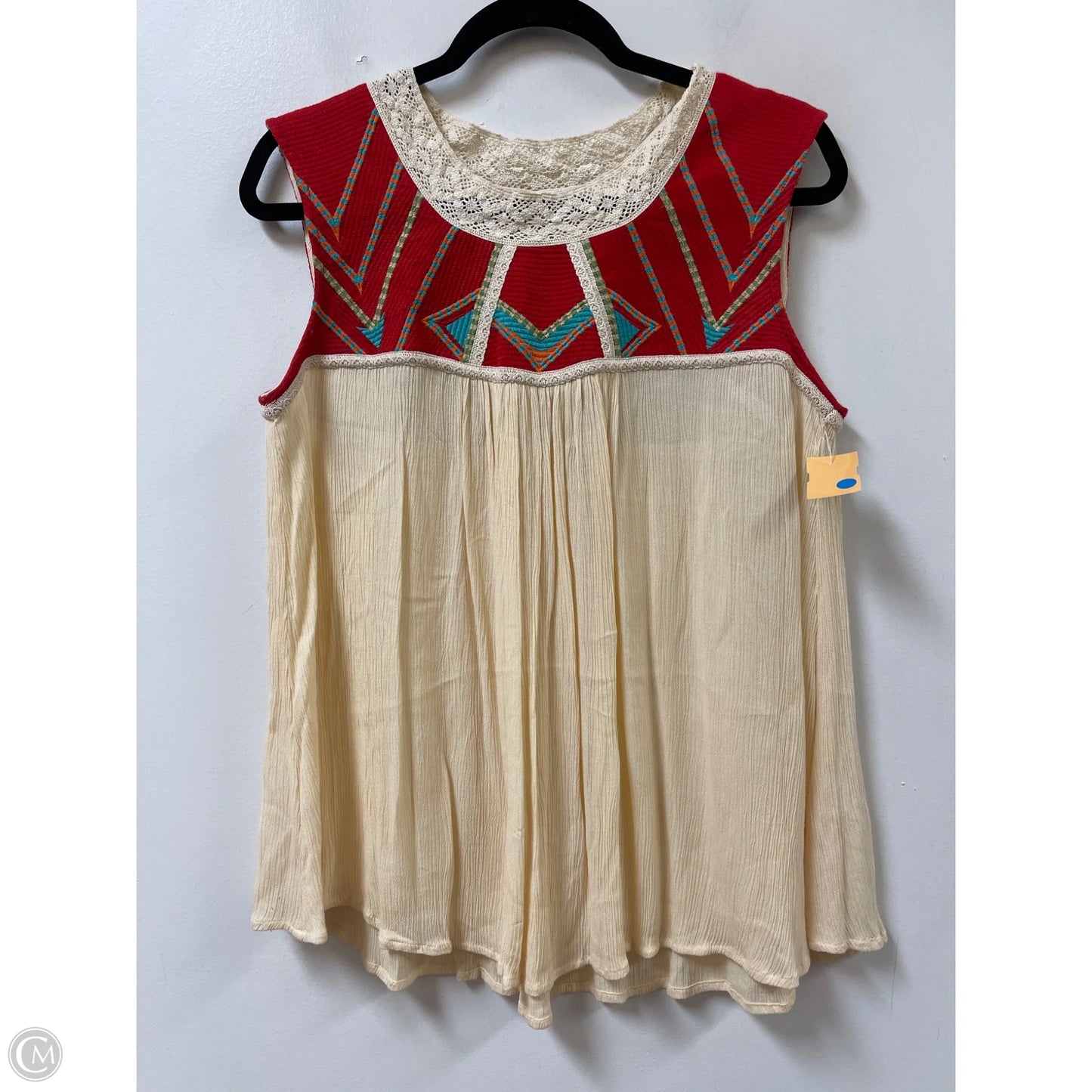 Top Sleeveless By Ivy Jane In Cream, Size: S