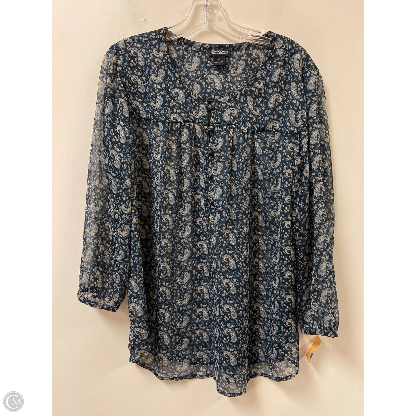 Top Long Sleeve By Lucky Brand In Navy, Size: Xl