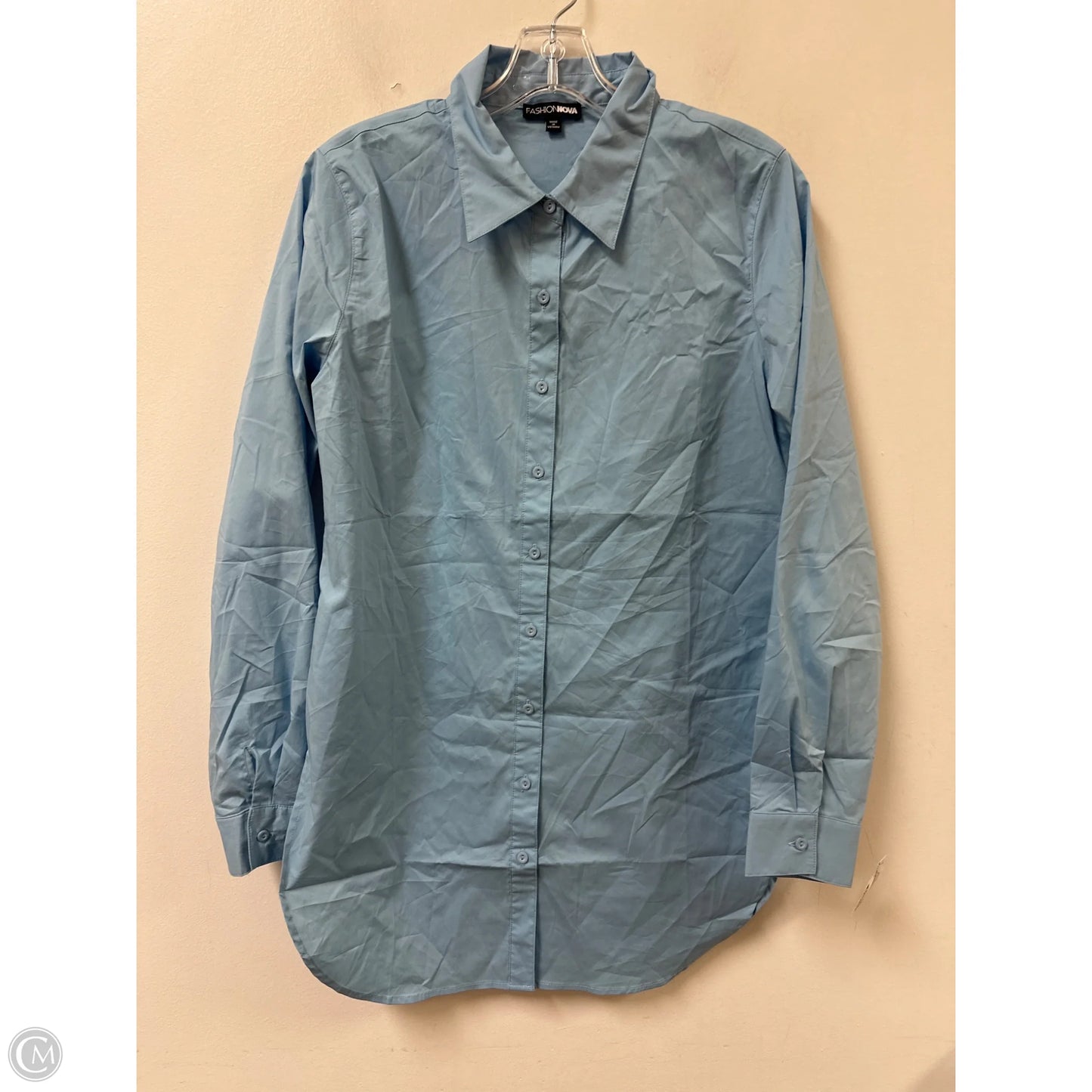 Tunic Long Sleeve By Fashion Nova In Blue, Size: L