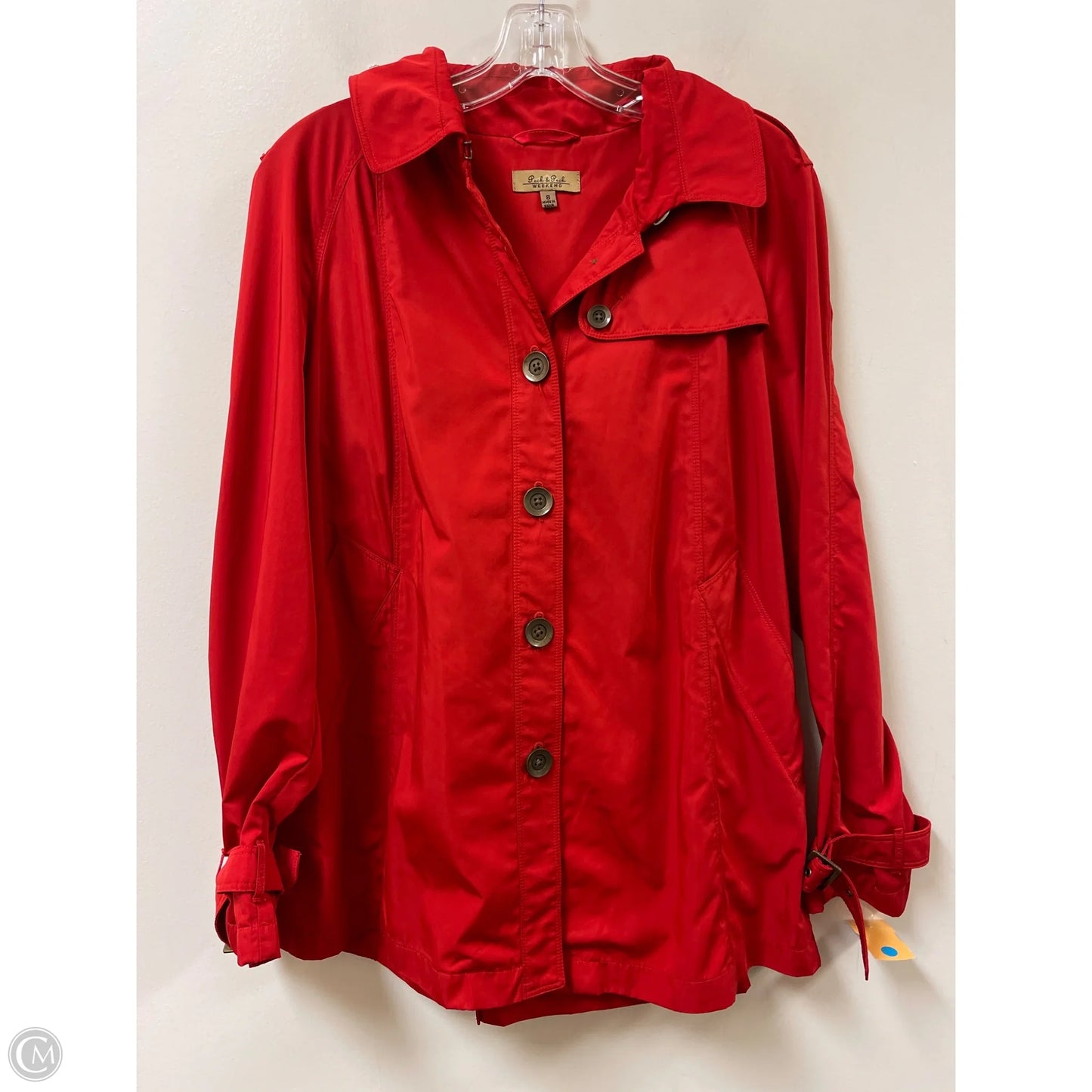 Jacket Windbreaker By Peck And Peck In Red, Size: M
