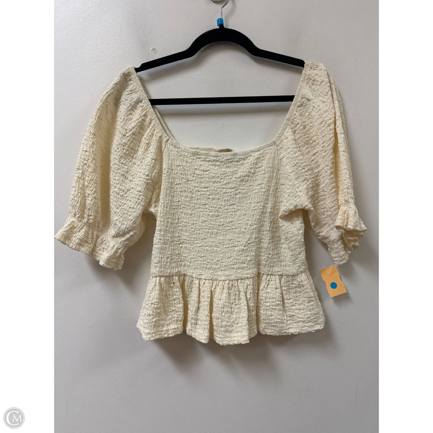 Top Short Sleeve By Greylin In Cream, Size: M