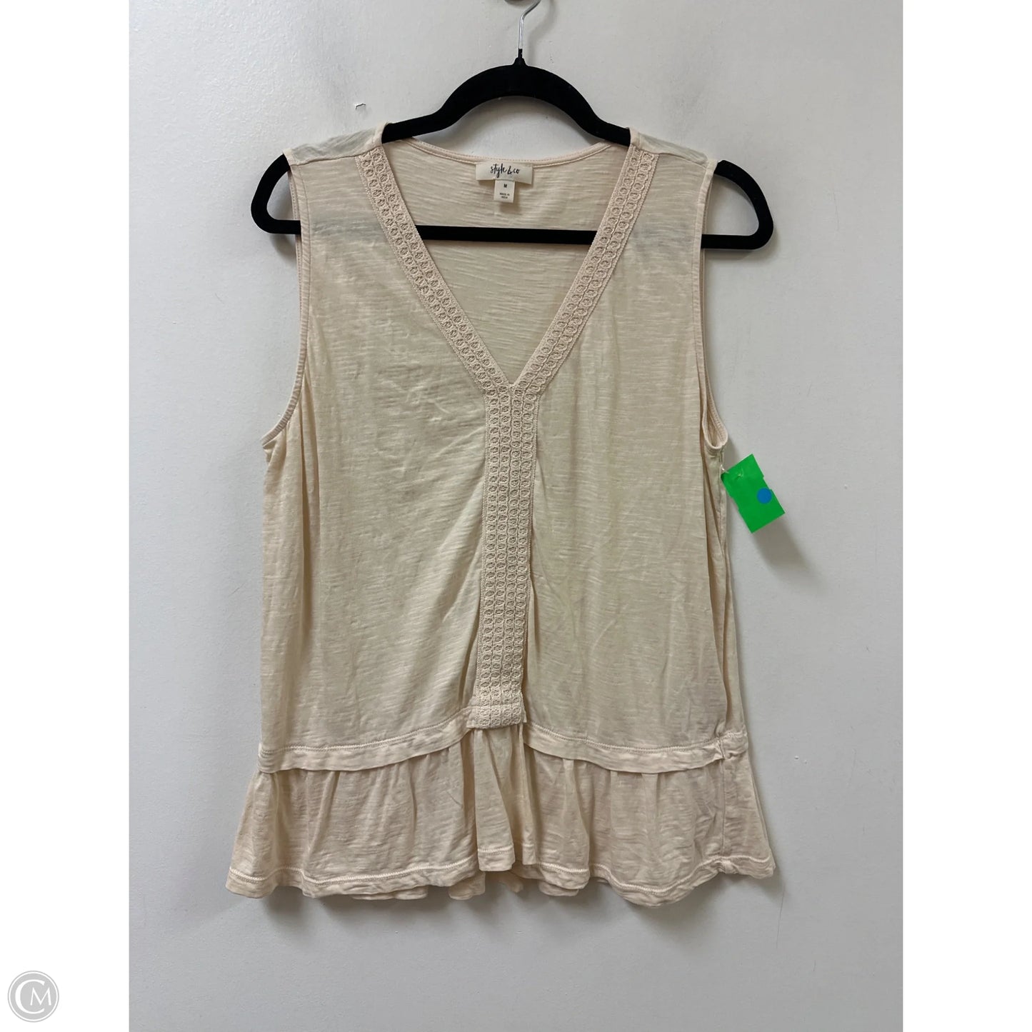 Top Sleeveless By Style And Company In Cream, Size: M