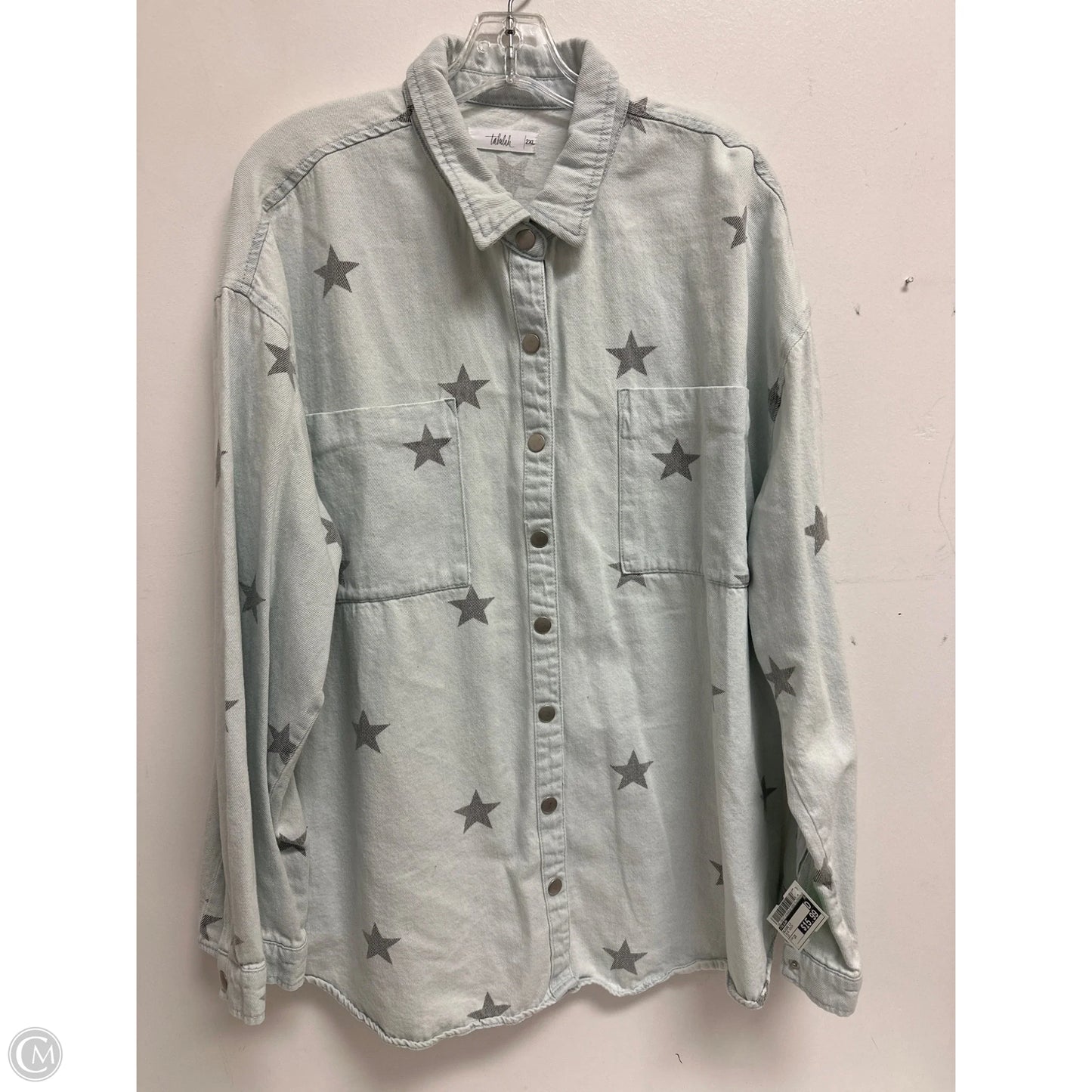Blouse Long Sleeve By Talulah In Blue Denim, Size: 2x