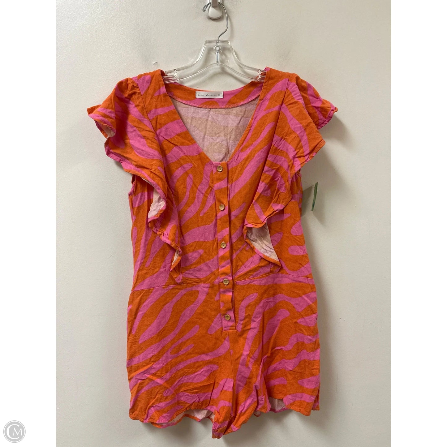 Romper By Ces Femme In Orange & Pink, Size: S