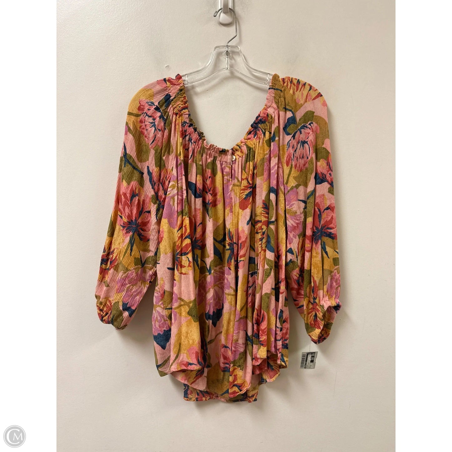 Top Long Sleeve By Terra & Sky In Floral Print, Size: 1x