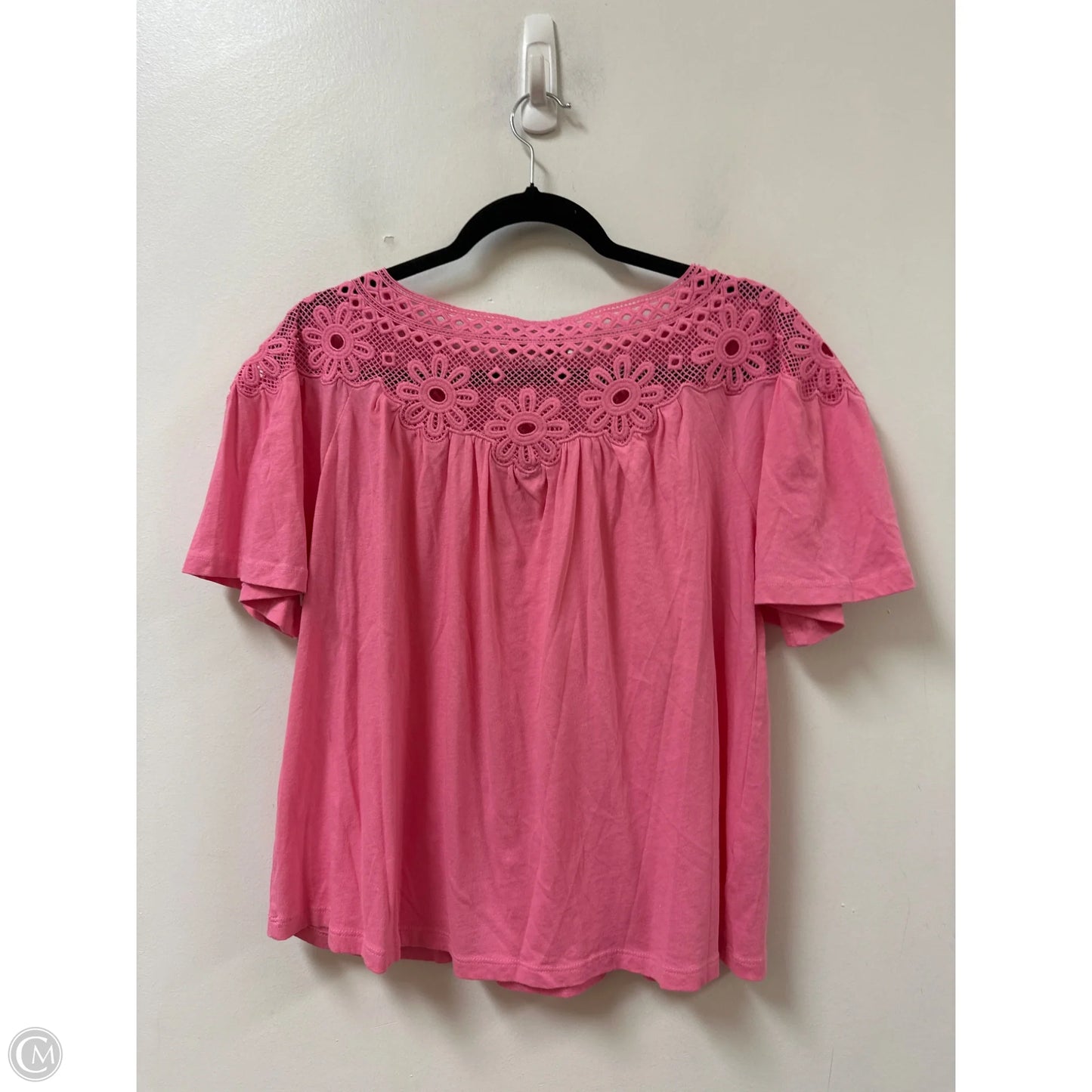 Top Short Sleeve By Loft In Pink, Size: M