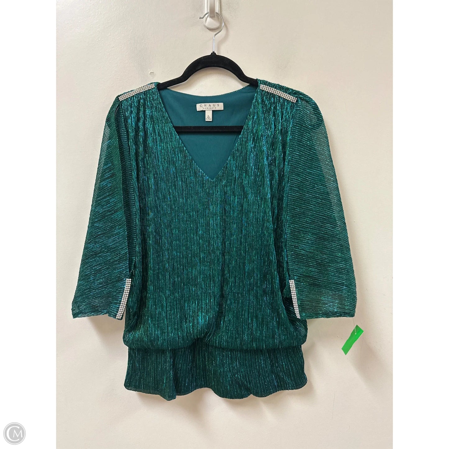 Top Short Sleeve By Chaus In Teal, Size: L