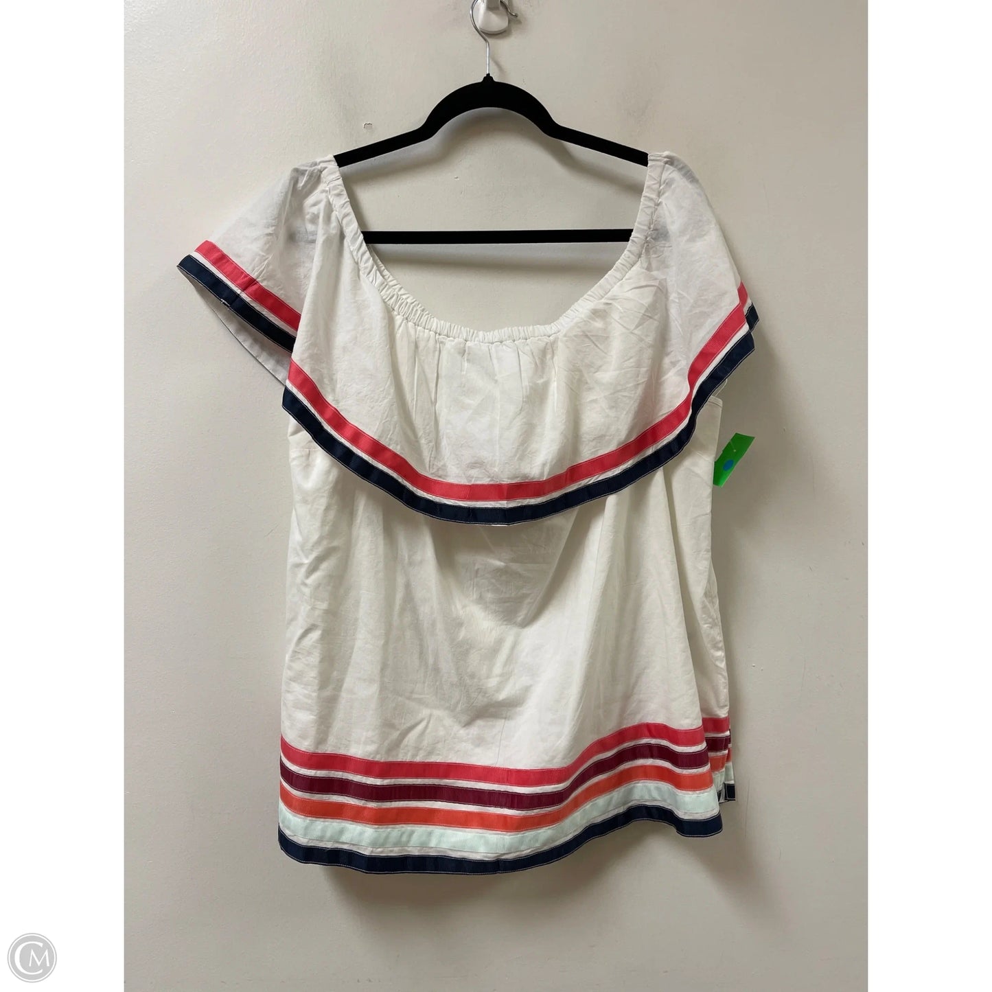 Top Short Sleeve By Lane Bryant In White, Size: Xl
