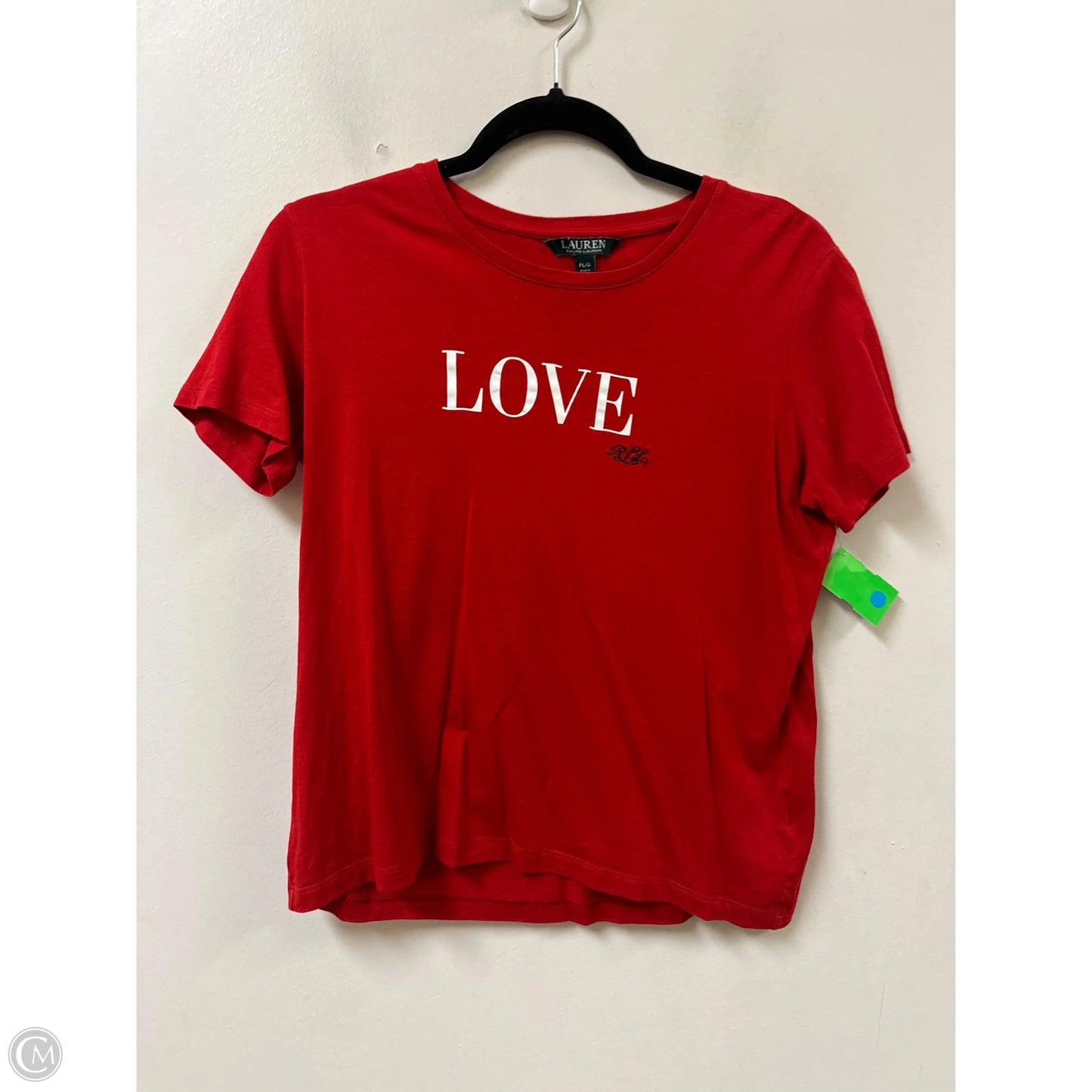 Top Short Sleeve By Lauren By Ralph Lauren In Red, Size: L