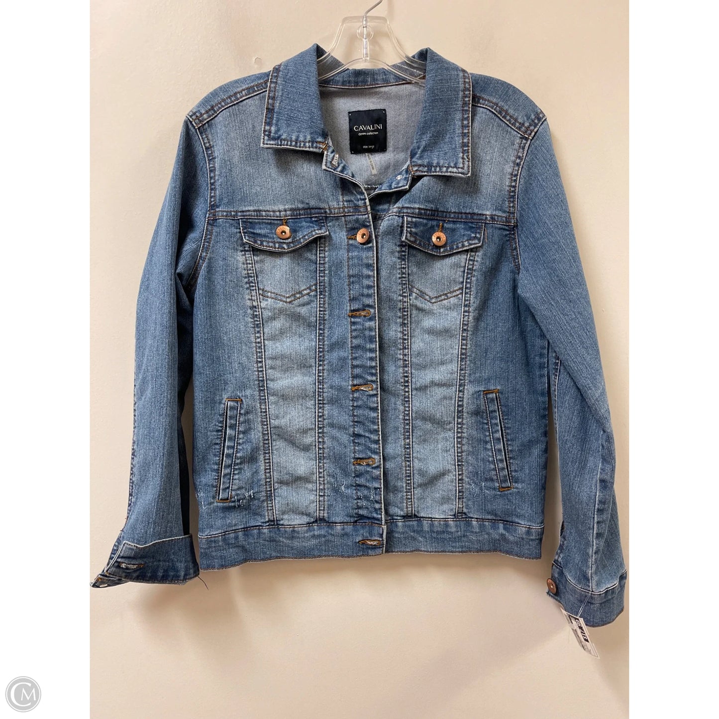Jacket Denim By Clothes Mentor In Blue Denim, Size: L