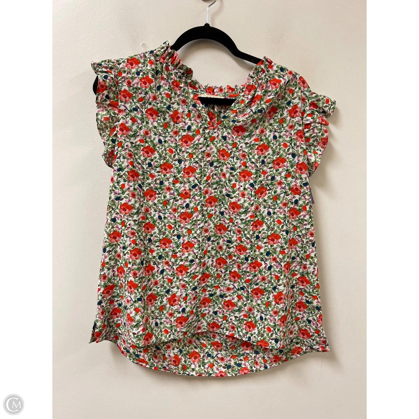 Top Short Sleeve By Kori America In Floral Print, Size: M
