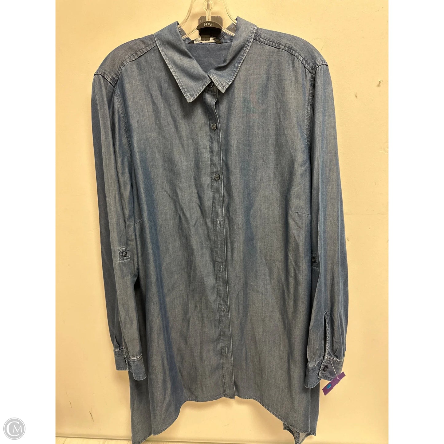 Tunic Long Sleeve By Zac And Rachel In Blue, Size: 2x