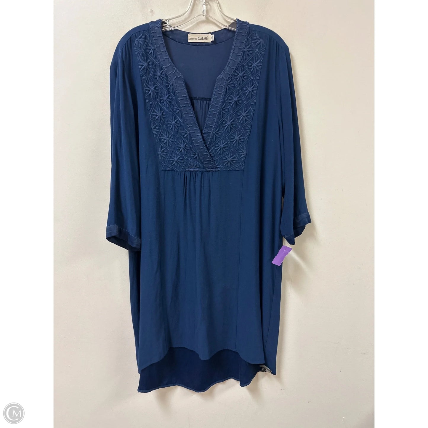 Tunic Long Sleeve By Johnny Was In Navy, Size: M