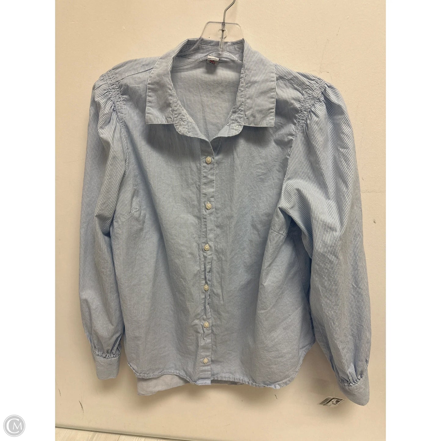 Blouse Long Sleeve By Old Navy In Blue, Size: M