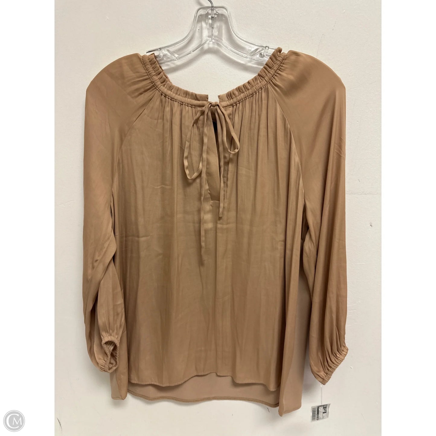 Top Long Sleeve By Ann Taylor In Tan, Size: S