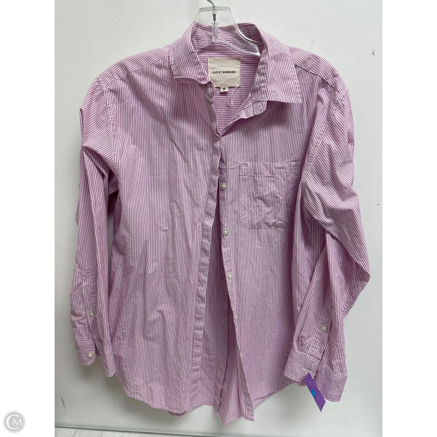 Blouse Long Sleeve By Lucky Brand In Pink, Size: Xs
