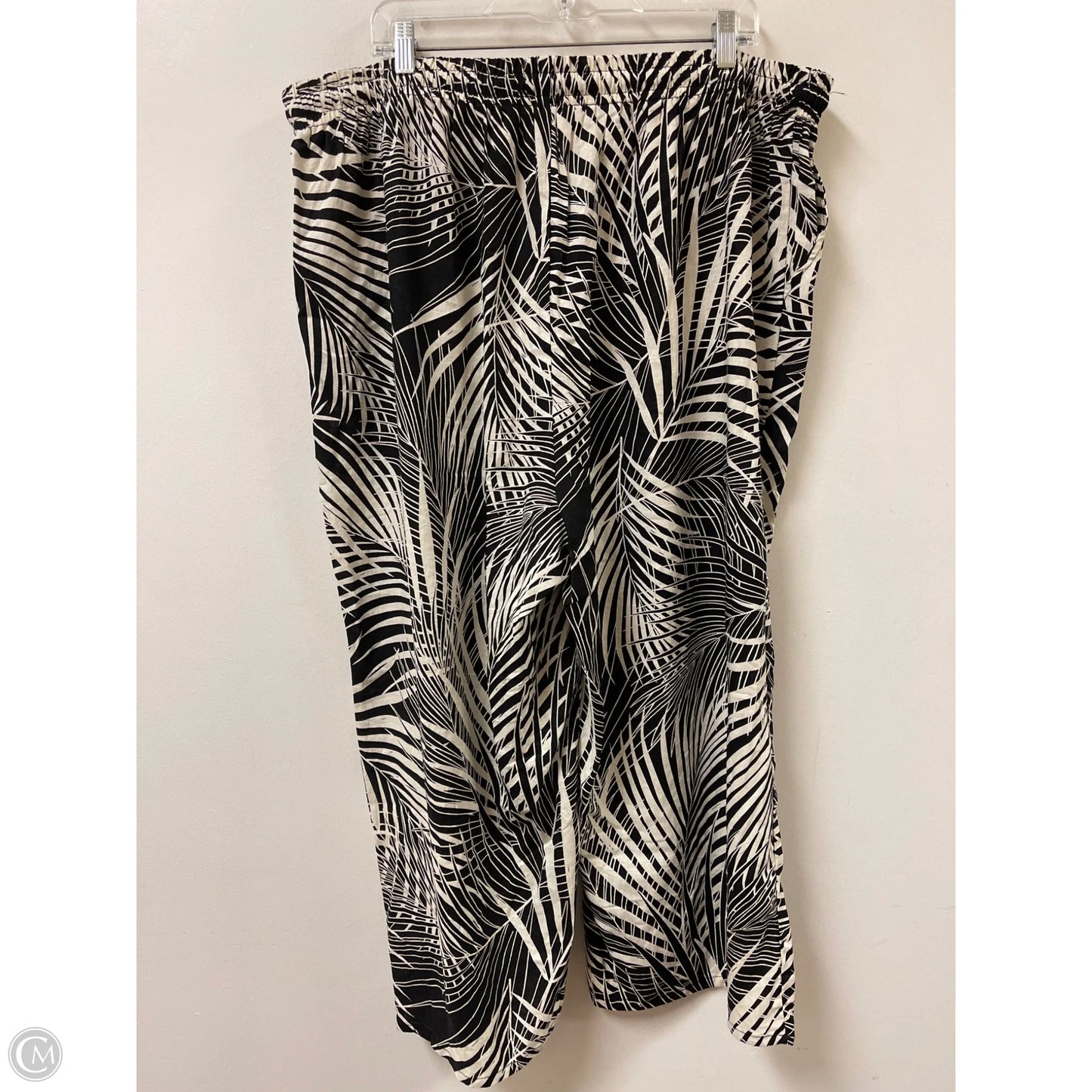Pants Wide Leg By Clothes Mentor In Black & Cream, Size: 22