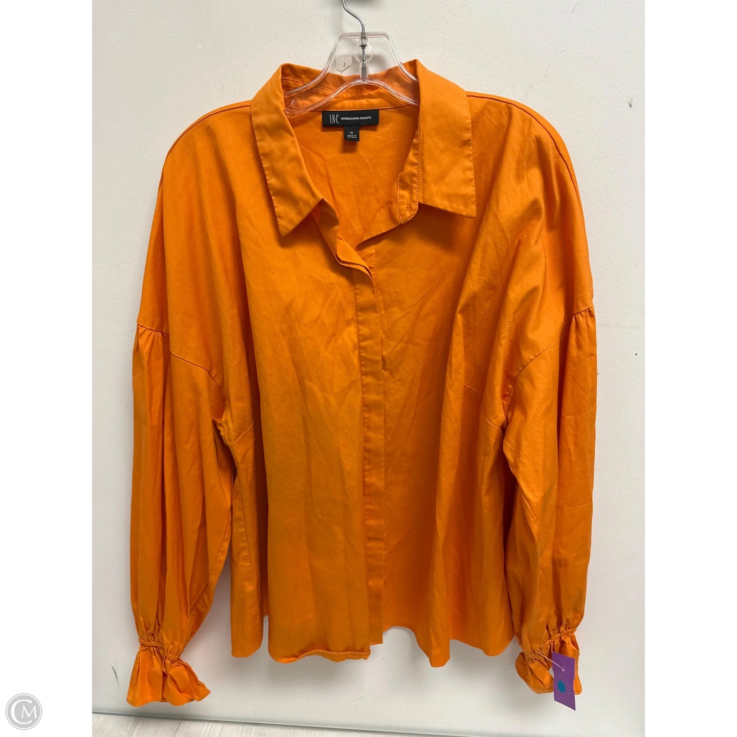 Blouse Long Sleeve By Inc In Orange, Size: Xl