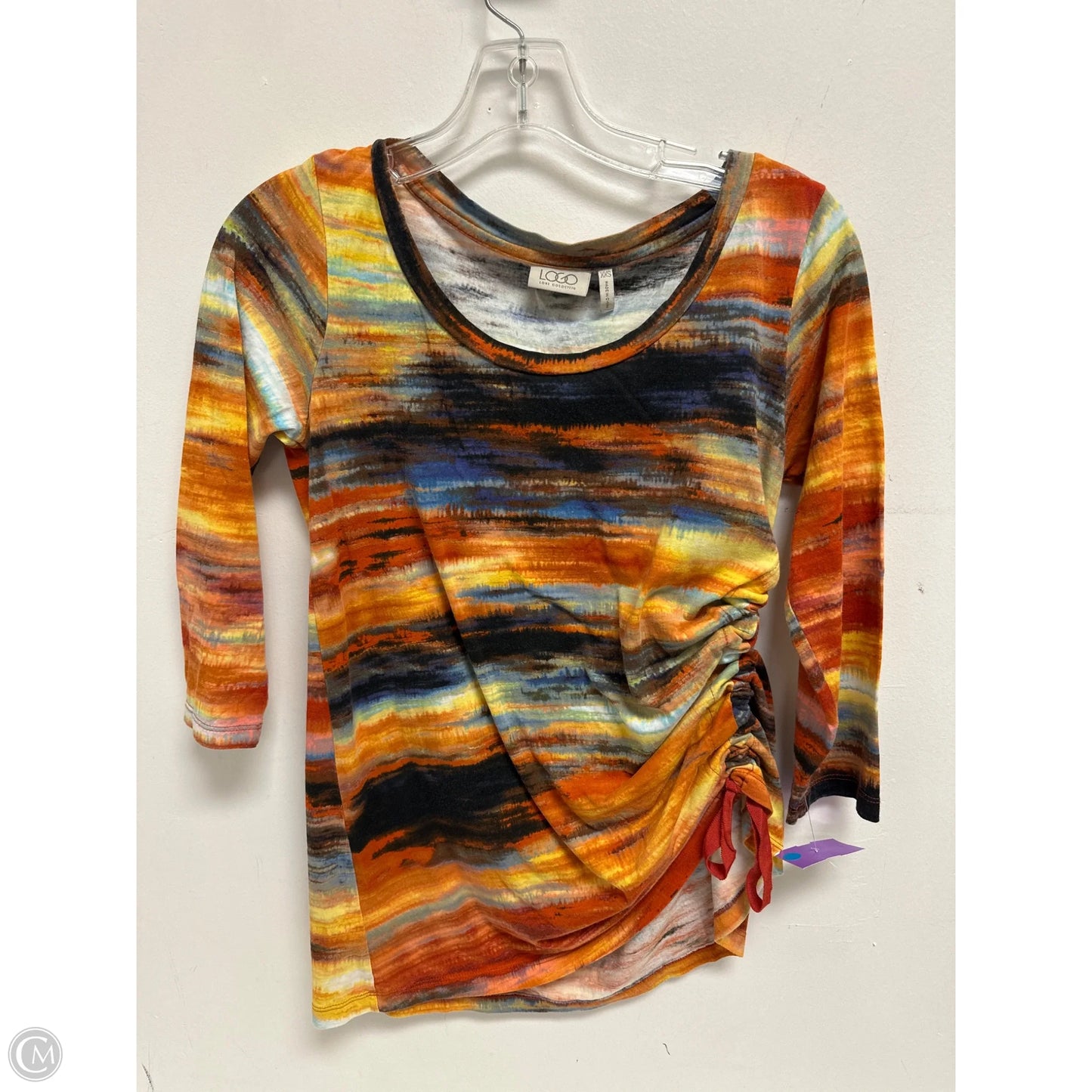 Top Long Sleeve By Logo In Orange, Size: Xxs