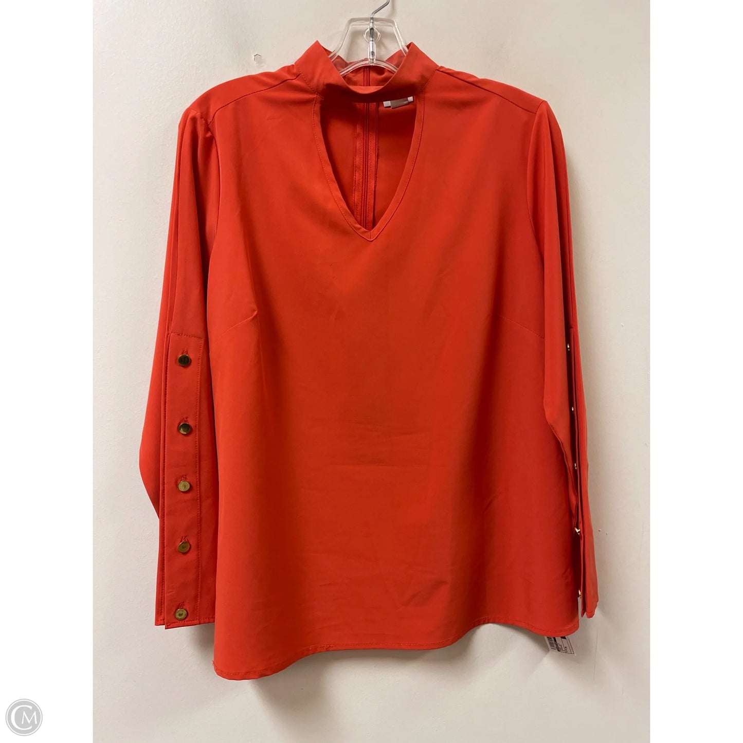 Top Long Sleeve By Chicos In Orange, Size: M