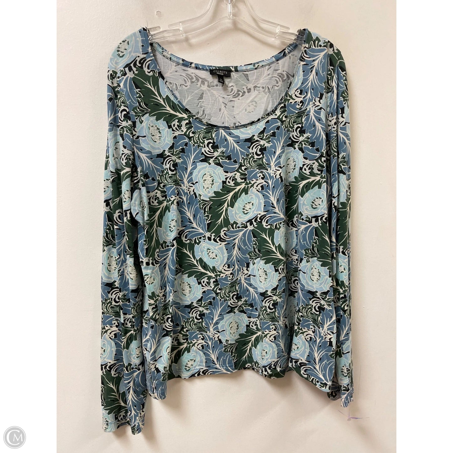 Top Long Sleeve By Talbots In Blue & Green, Size: Xl