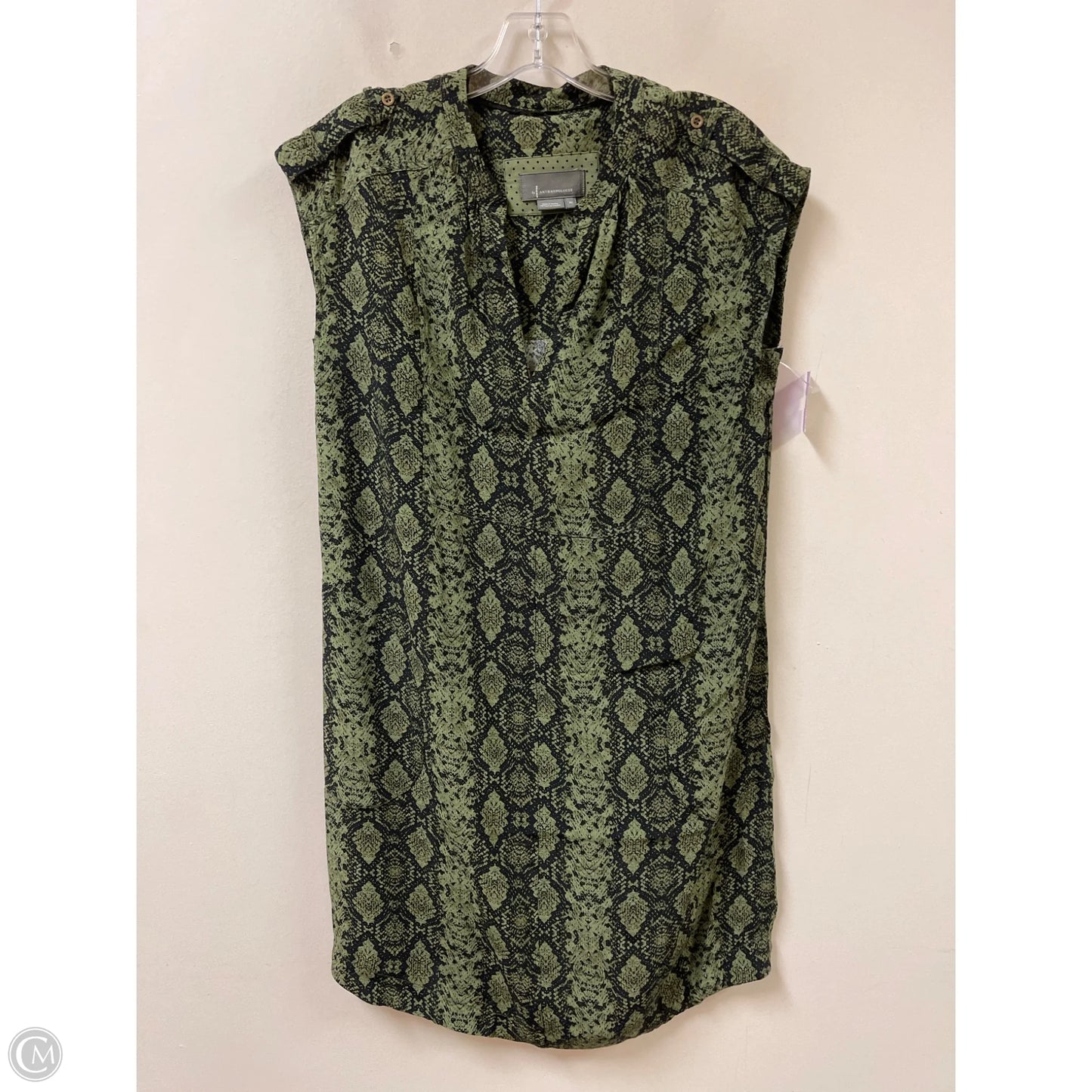 Dress Casual Midi By Anthropologie In Green, Size: Xs