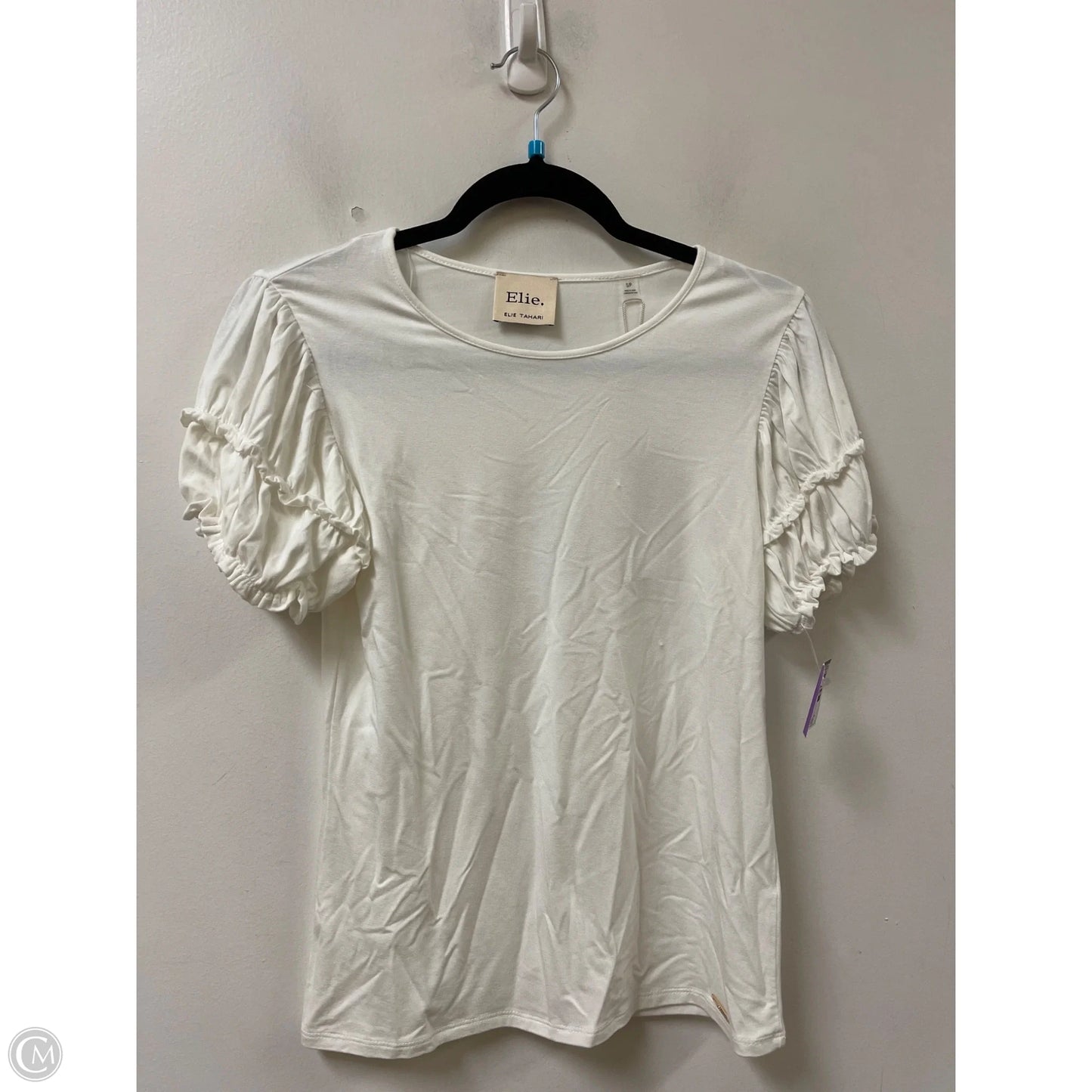Top Short Sleeve By Elie Tahari In White, Size: S