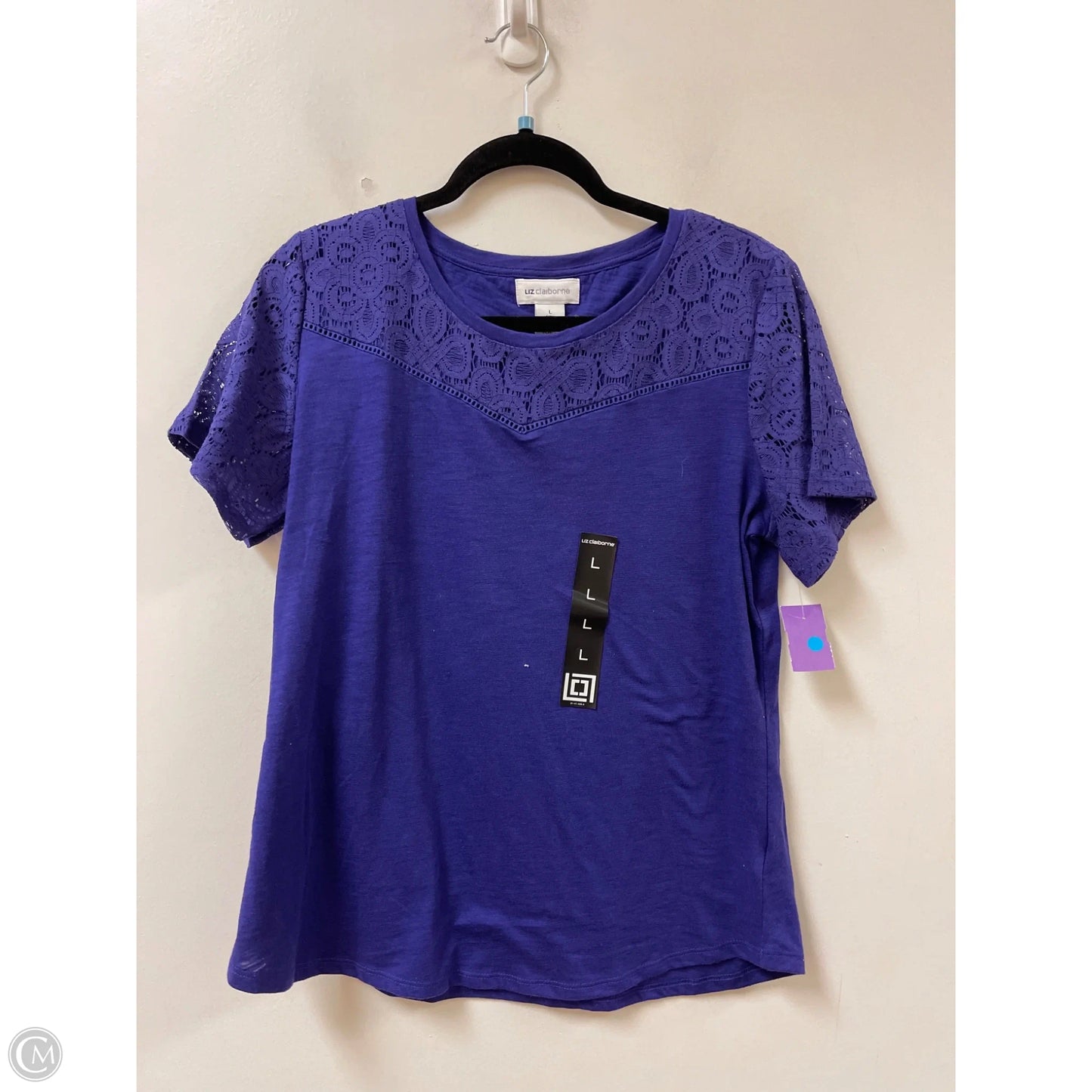 Top Short Sleeve By Liz Claiborne In Purple, Size: L