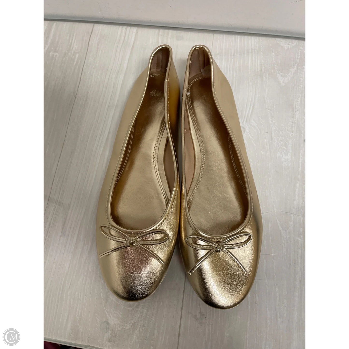 Shoes Flats By H&m In Gold, Size: 10