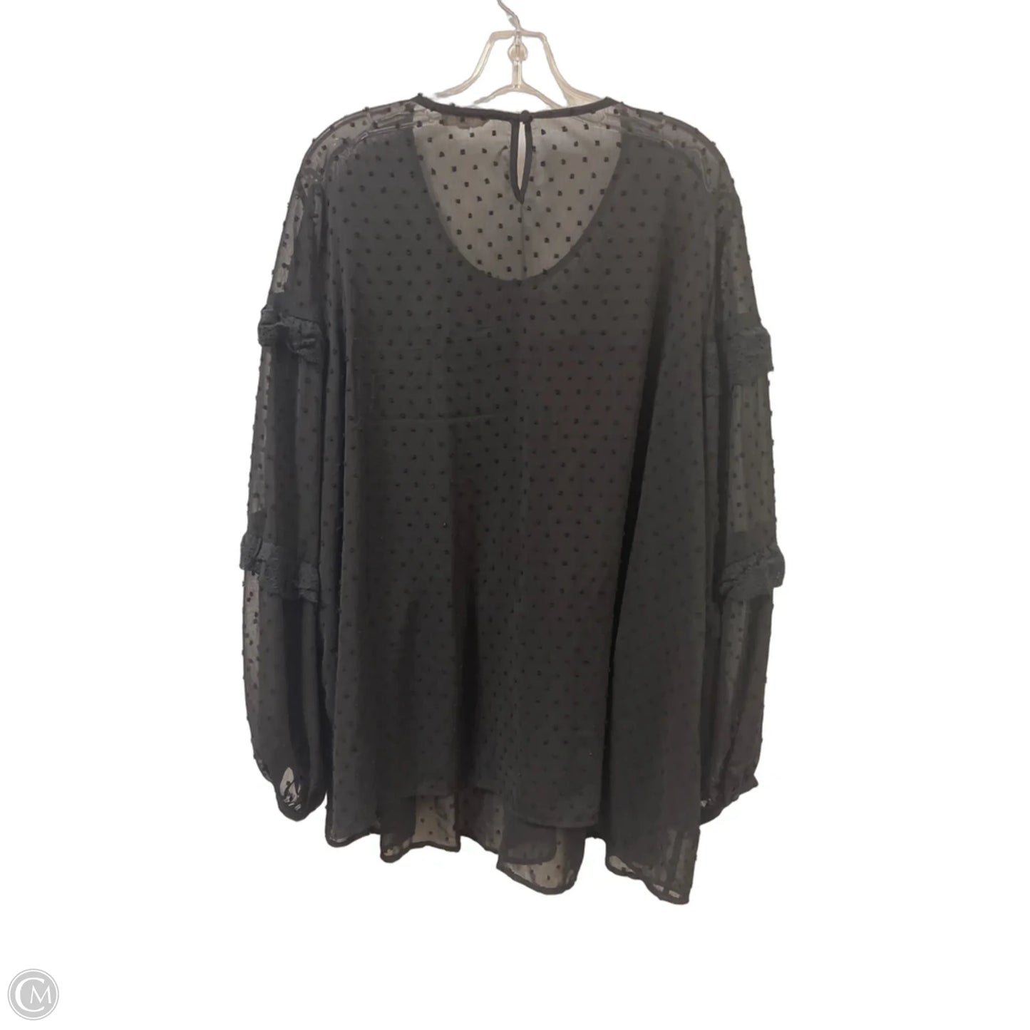 Top Long Sleeve By Oddi In Black, Size: 3x