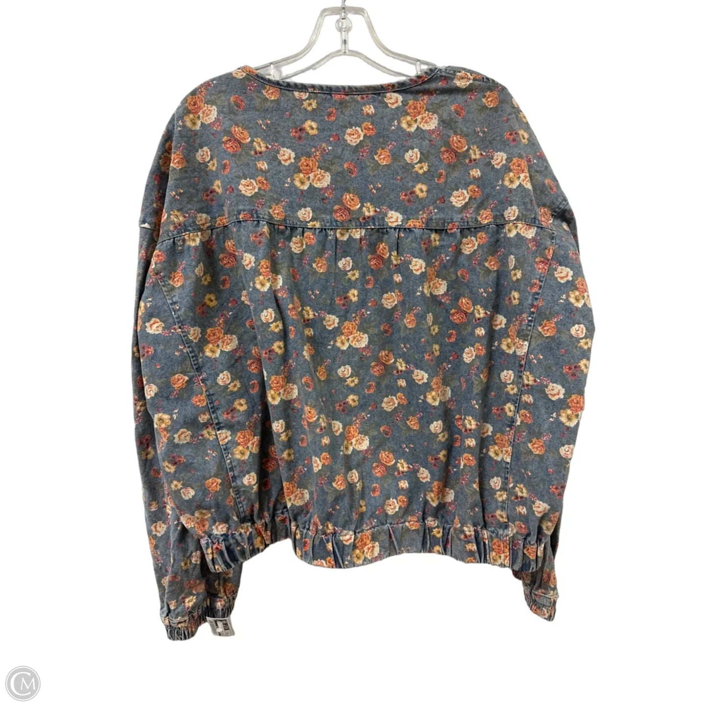 Jacket Denim By Clothes Mentor In Floral Print, Size: 2x