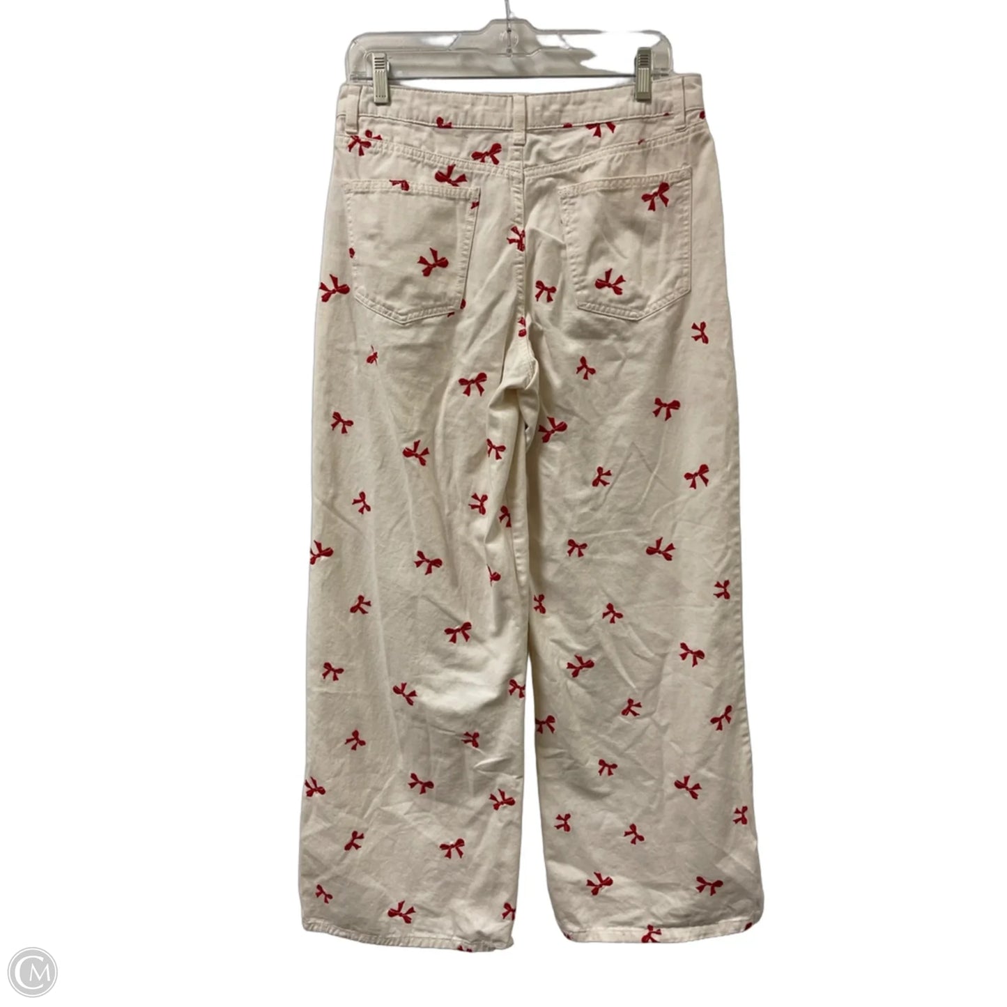 Pants Wide Leg By Forever 21 In Cream & Red, Size: 12