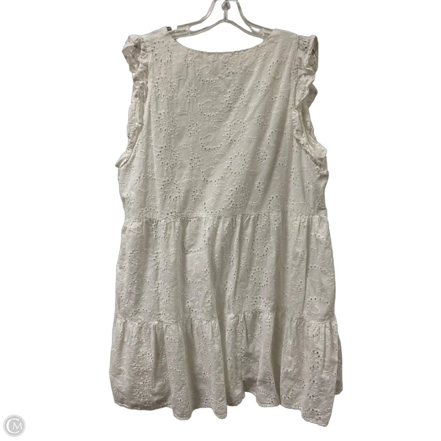 Dress Casual Midi By Time And Tru In White, Size: 1x