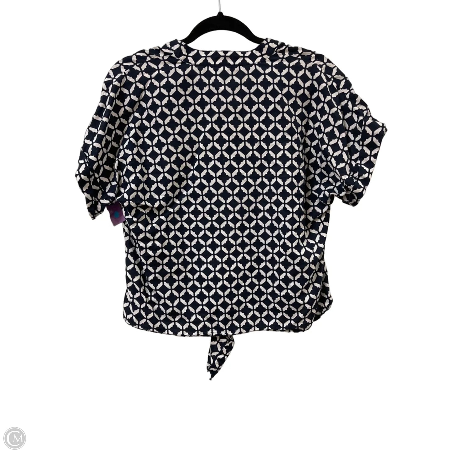 Blouse Short Sleeve By Charter Club In Navy, Size: S