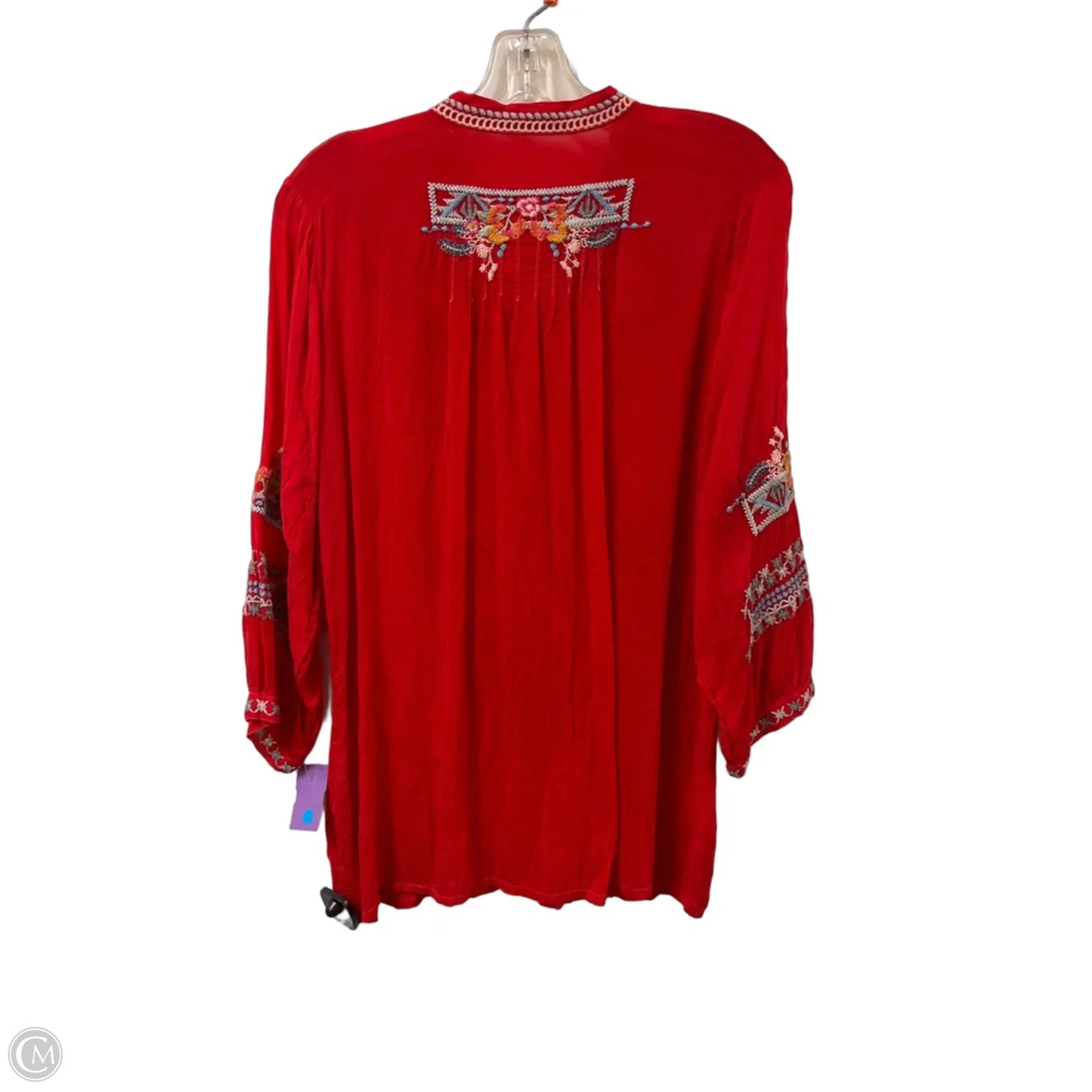 Tunic Designer By Johnny Was In Red, Size: S