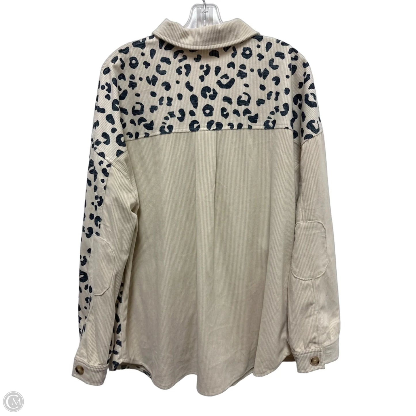 Jacket Shirt By Clothes Mentor In Cream, Size: Xl