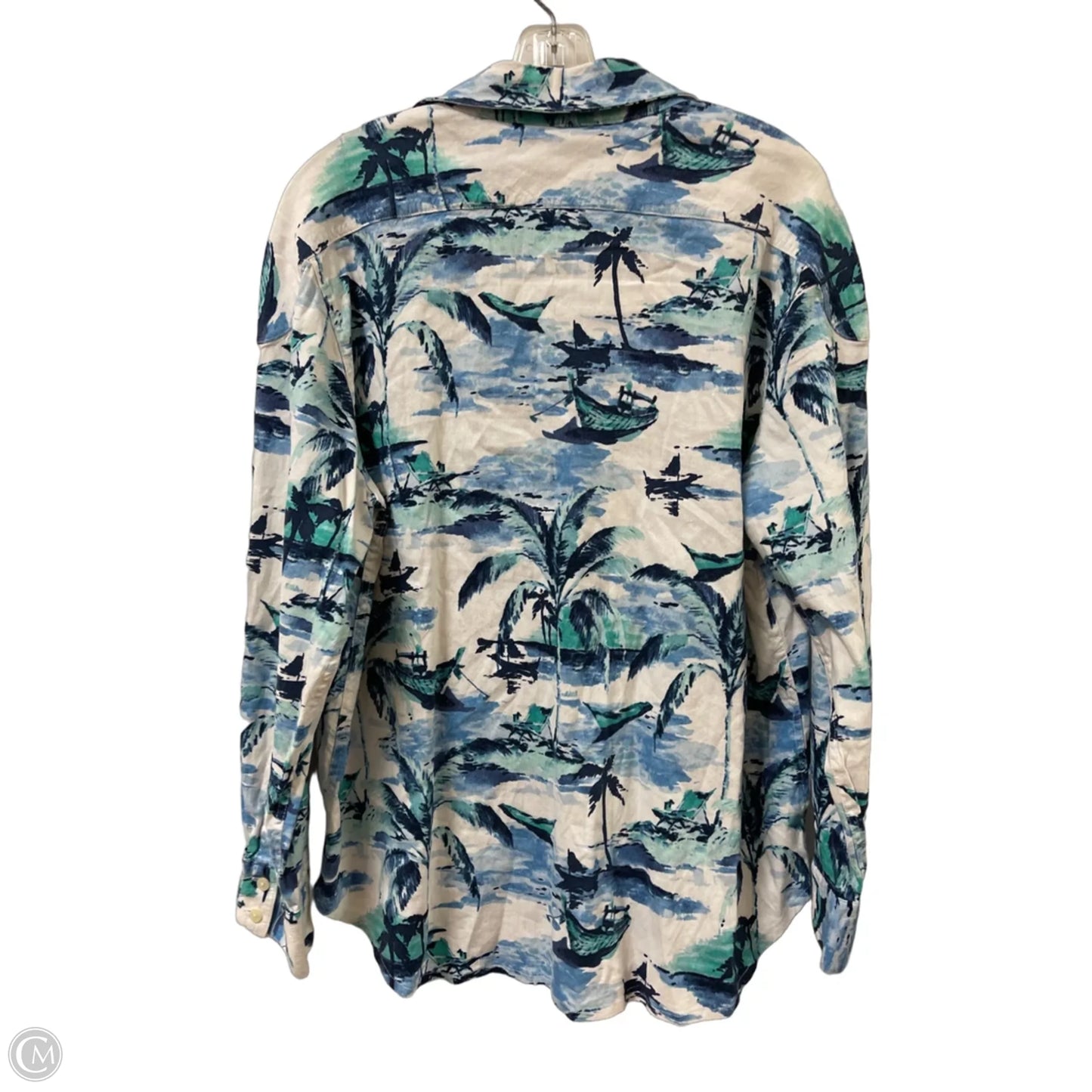 Blouse Long Sleeve By Tommy Bahama In Camouflage Print, Size: L