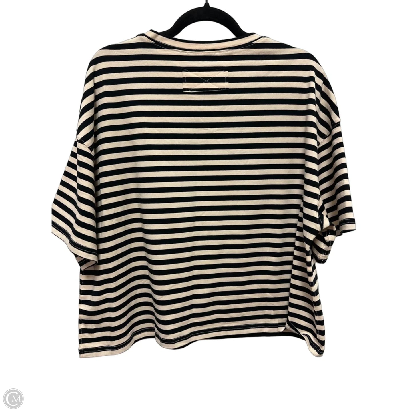 Top Short Sleeve By Clothes Mentor In Black & Cream, Size: S
