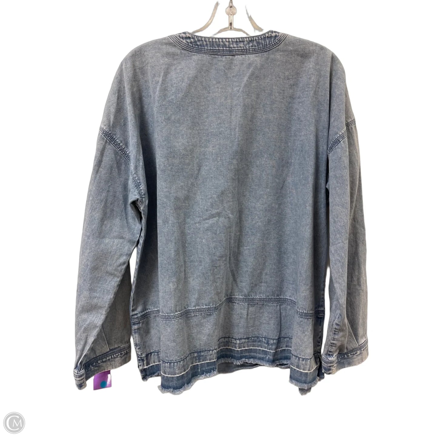 Blouse Long Sleeve By Pure Jill In Blue, Size: L