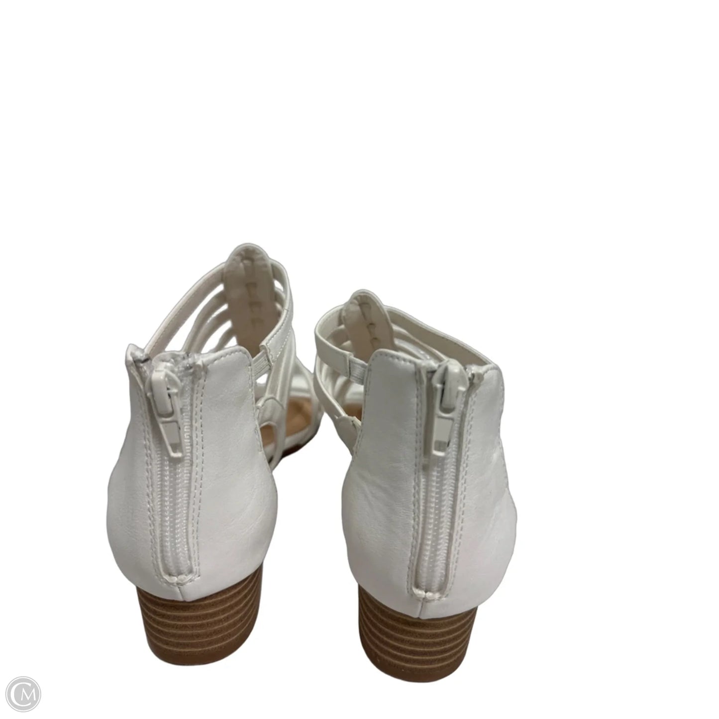 Sandals Heels Block By Easy Street In White, Size: 8.5