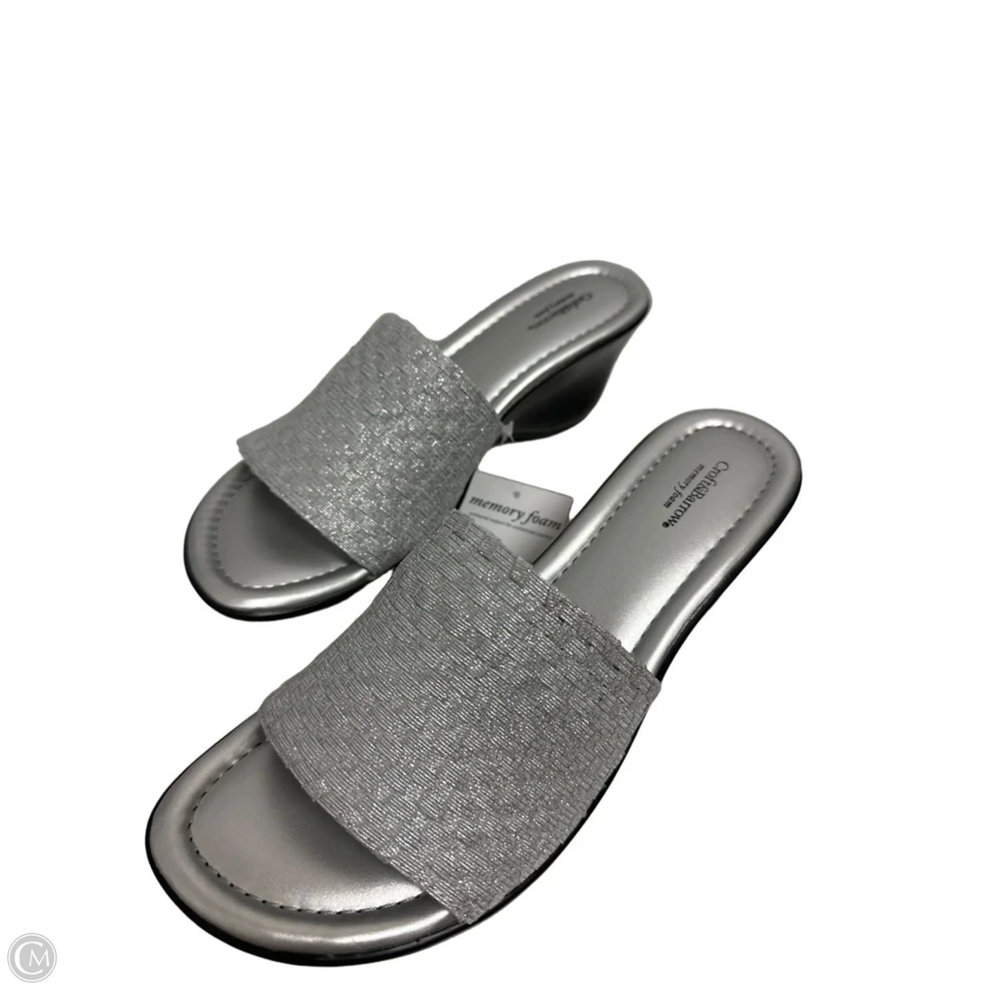 Sandals Heels Wedge By Croft And Barrow In Silver, Size: 8