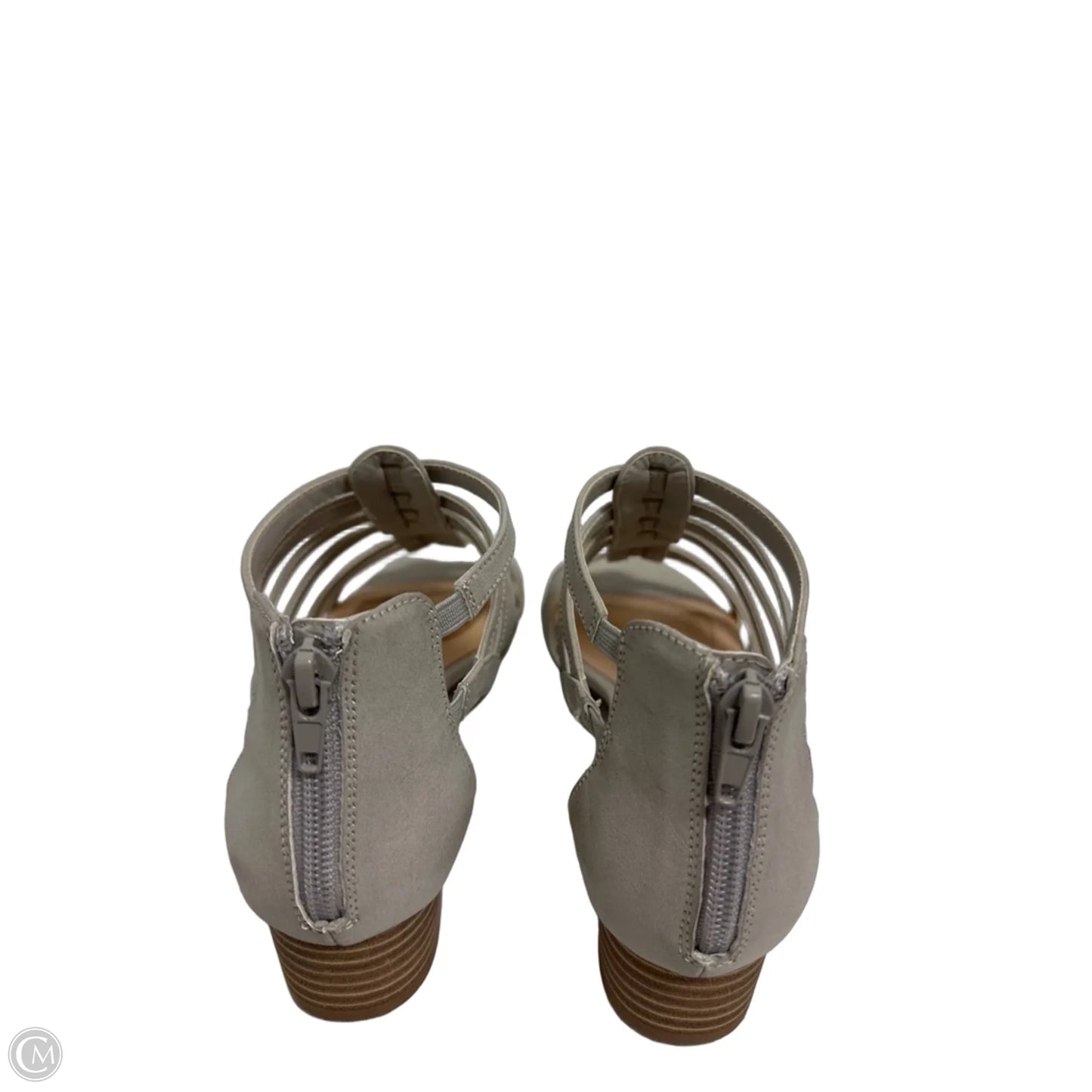 Sandals Heels Block By Easy Street In Grey, Size: 8.5