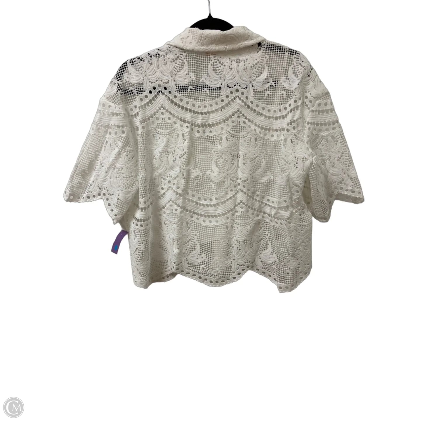 Blouse Short Sleeve By Fate In White, Size: S