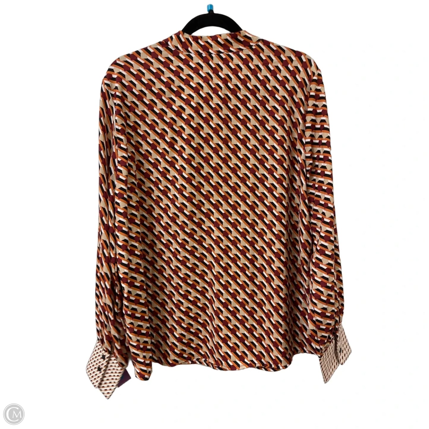 Blouse Long Sleeve By Rachel Zoe In Orange & Red, Size: Xl