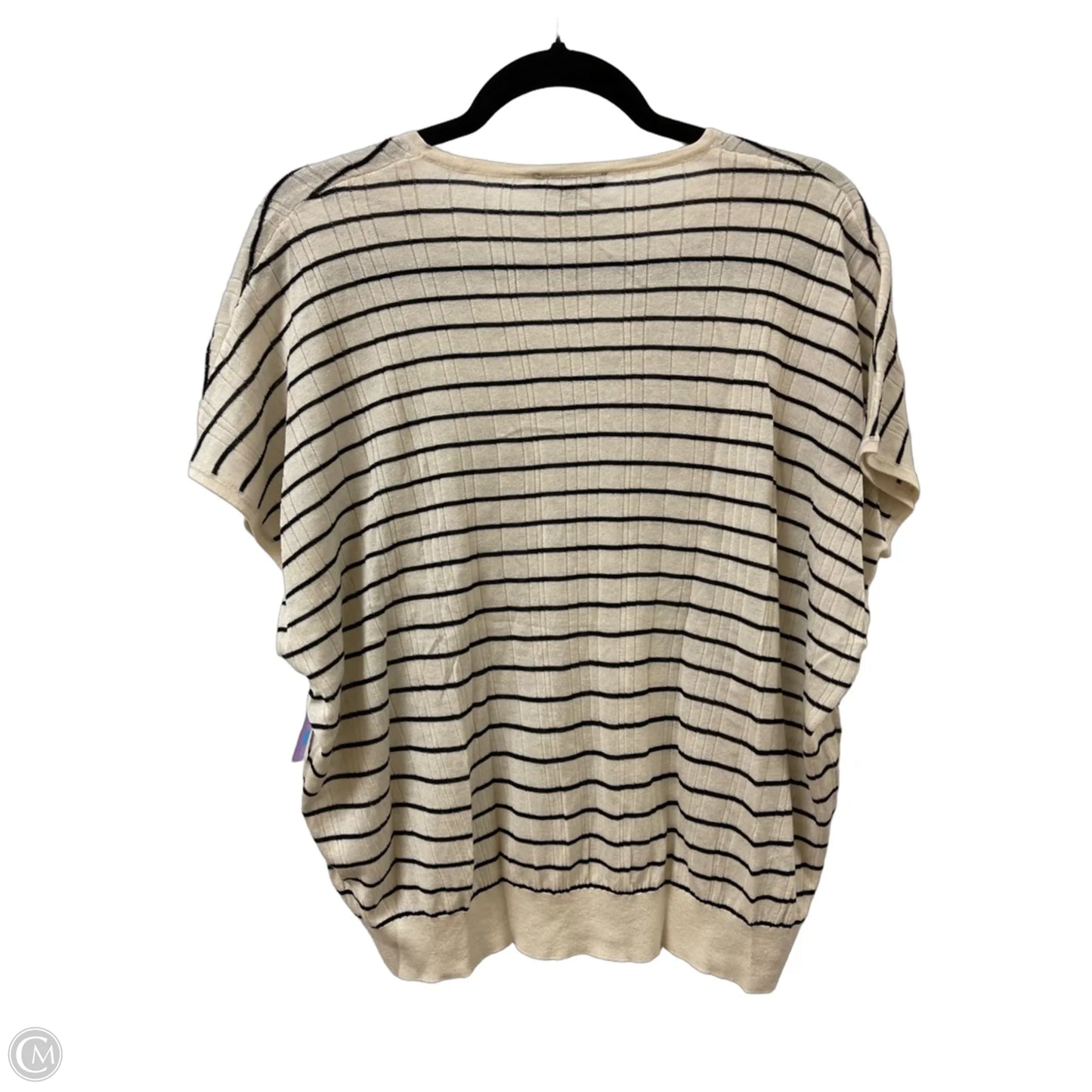 Top Short Sleeve By Adrianna Papell In Cream, Size: Xl