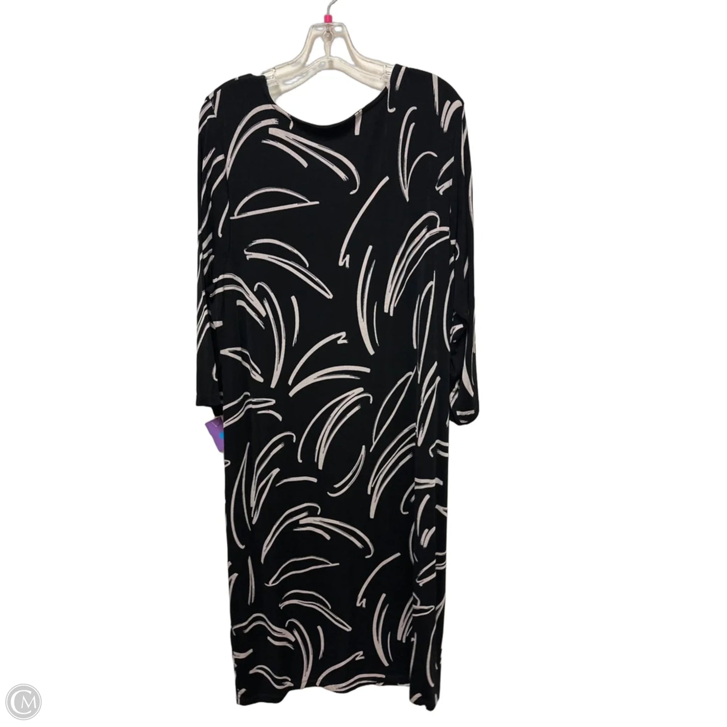 Dress Casual Maxi By Chicos In Black & Cream, Size: 2x