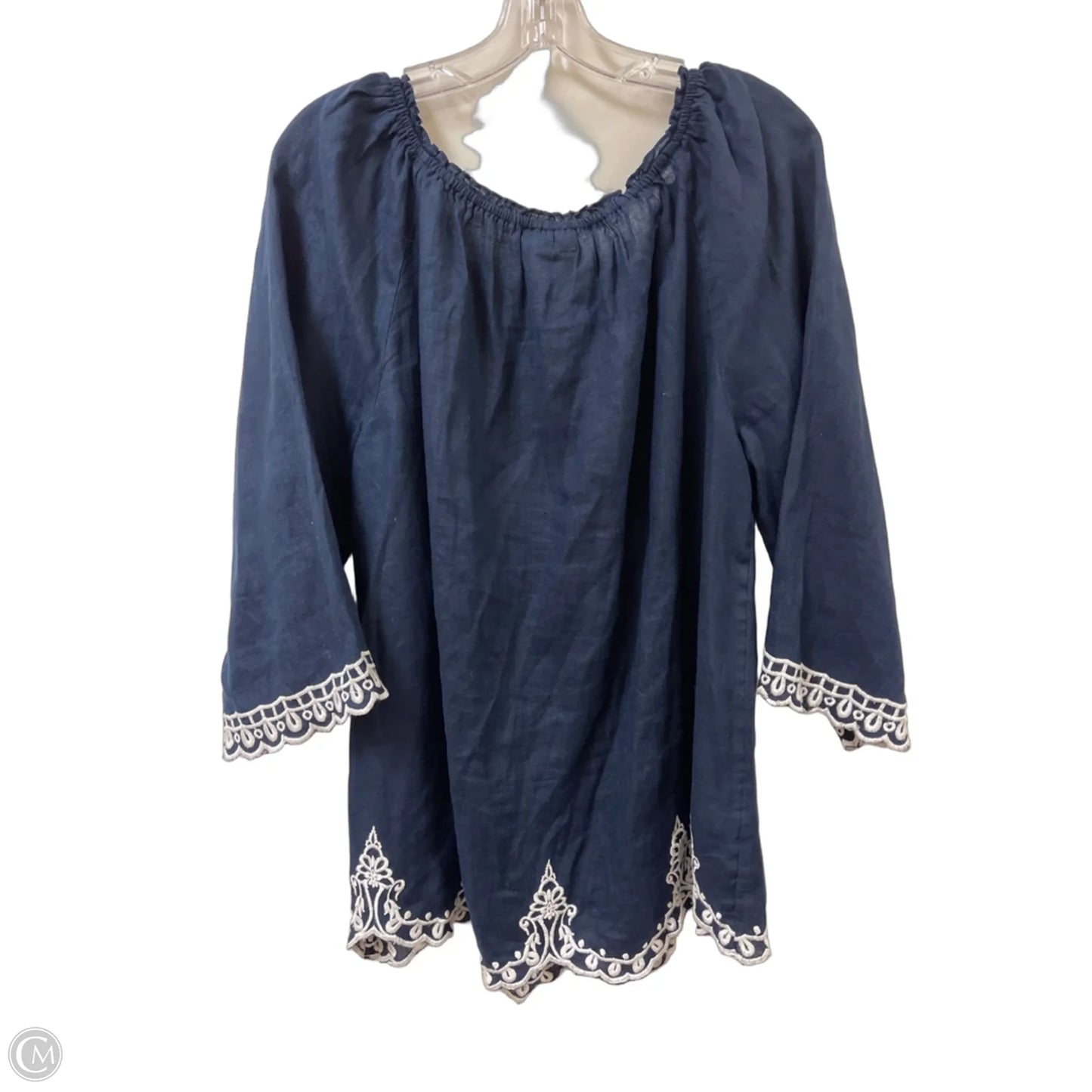 Top Long Sleeve By Charter Club In Navy, Size: Xl