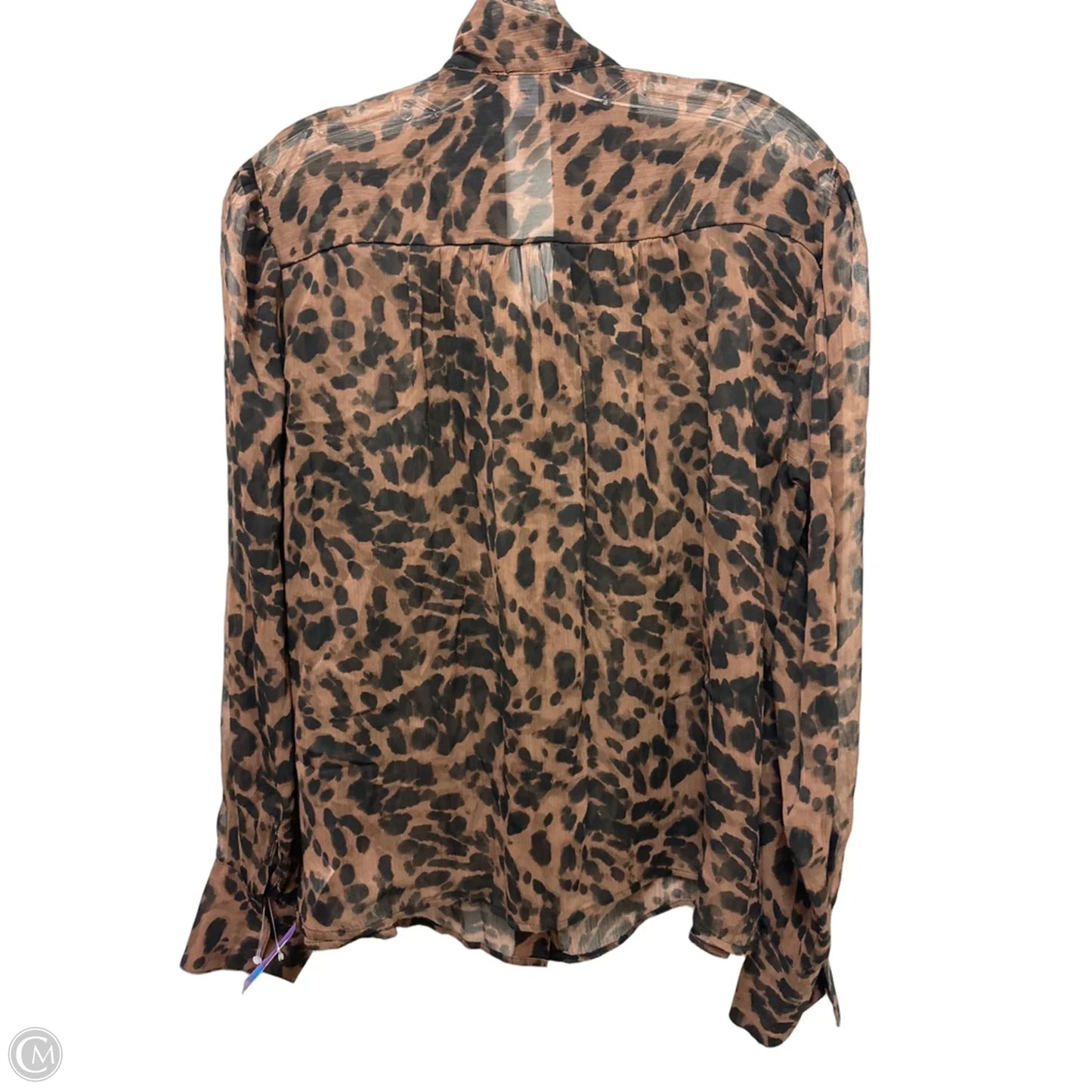 Blouse Long Sleeve By Old Navy In Animal Print, Size: L