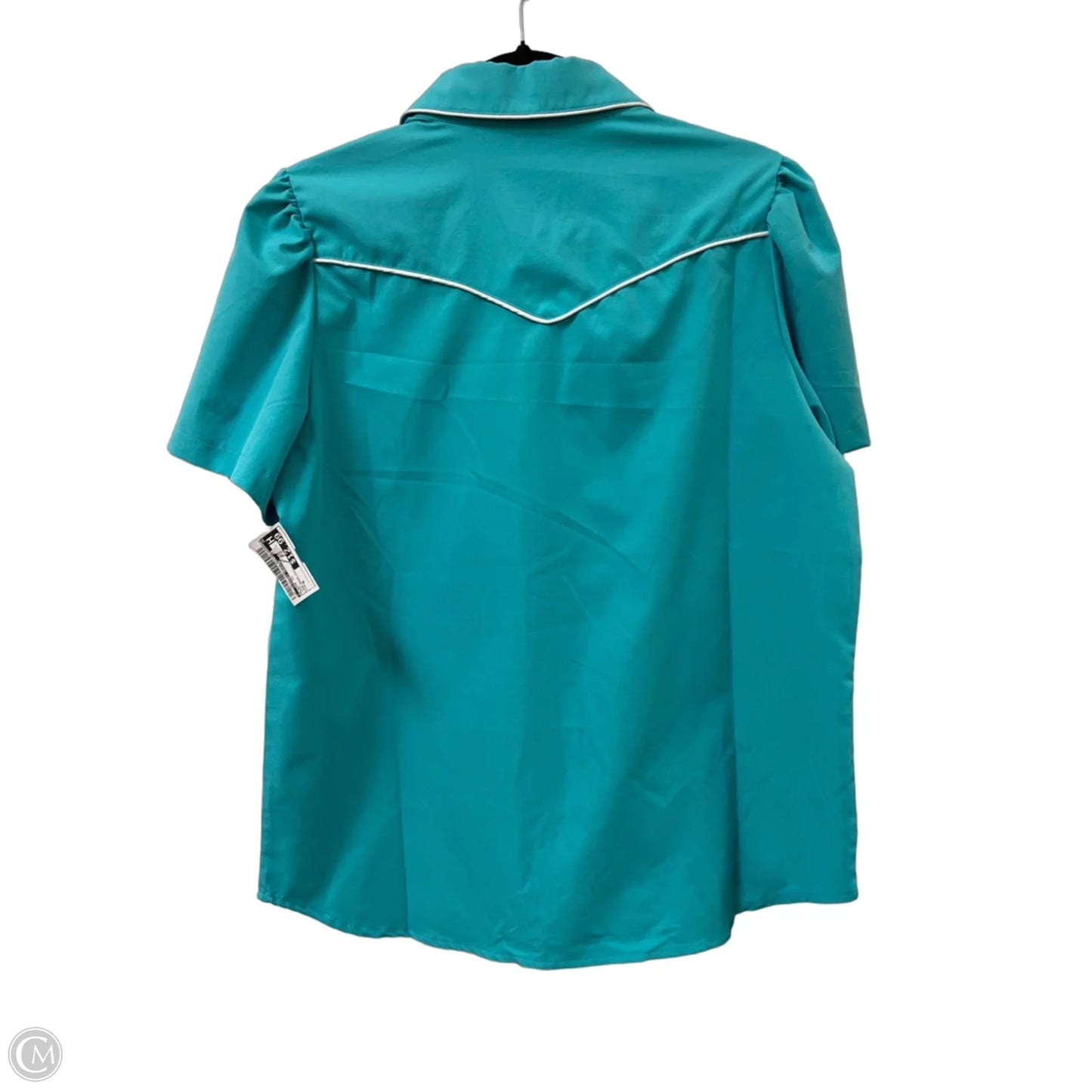 Blouse Short Sleeve By Clothes Mentor In Teal, Size: M