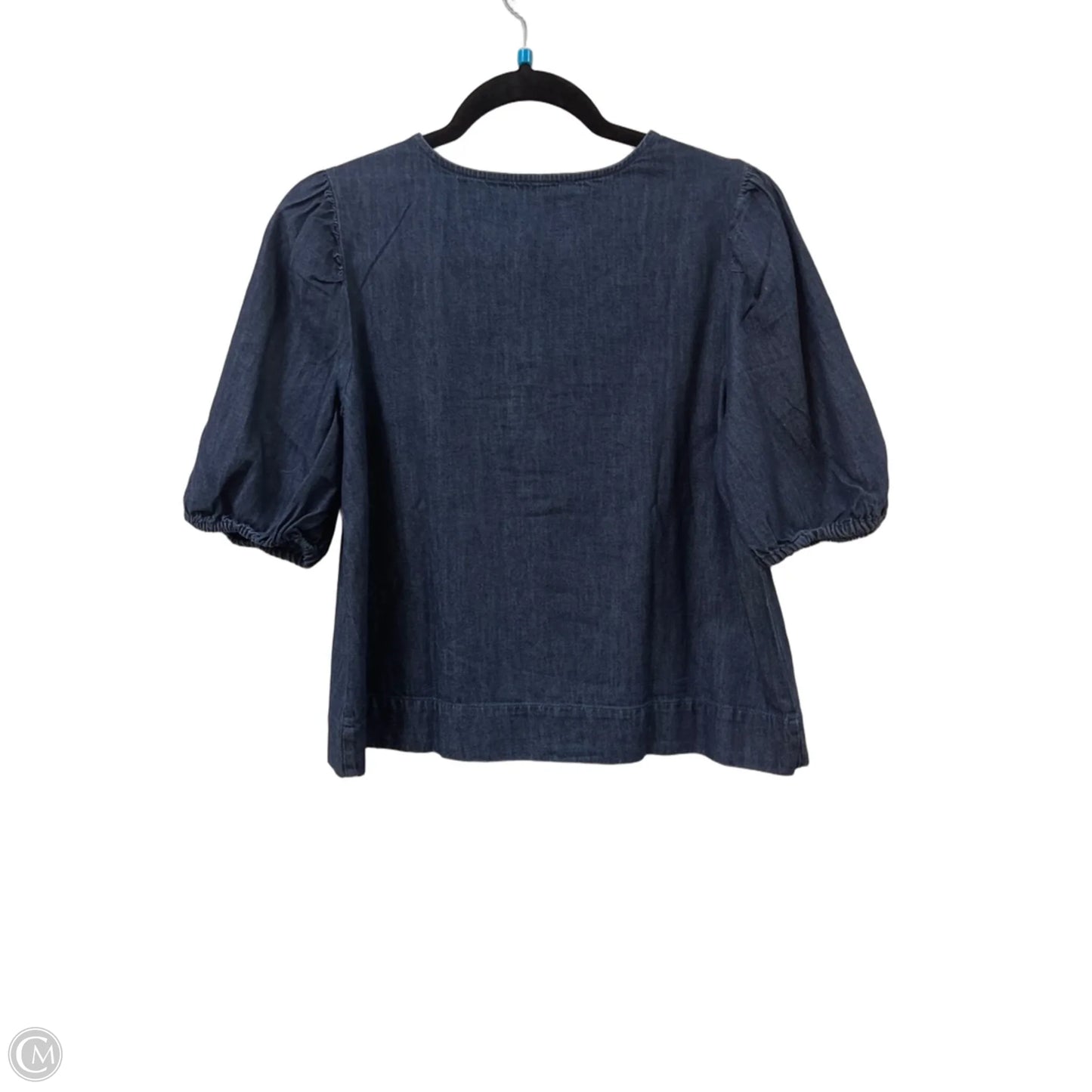 Top Short Sleeve By Loft In Blue Denim, Size: S